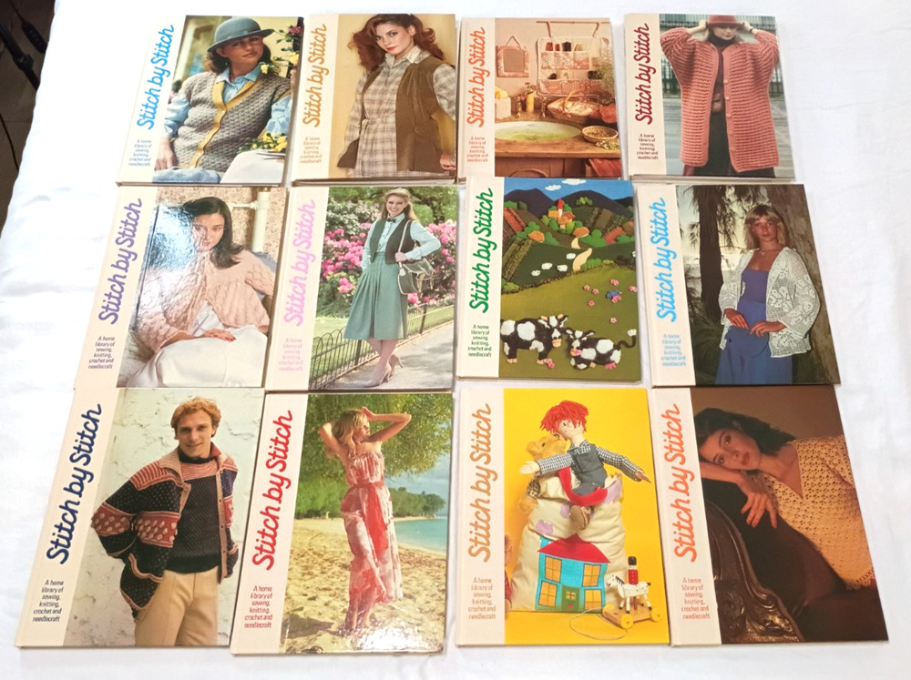 12 VTG Stitch By Stitch Torstar HC Books 1-12 Set Craft Sew 80's
